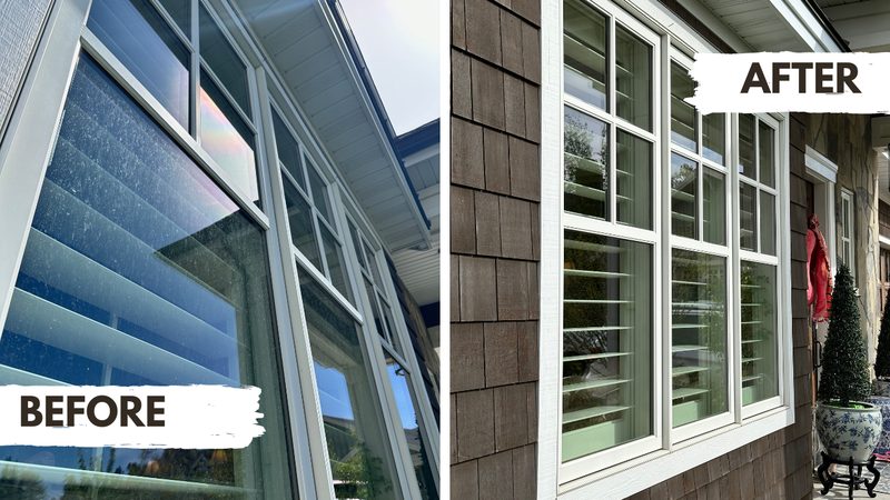 Exterior window cleaning before and after - Salt Lake City